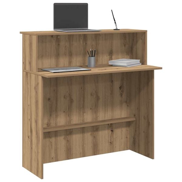 vidaXL Bureau r&eacute;ception ch&ecirc;ne artisanal 100x50x103,5cm bois ing&eacute;nierie