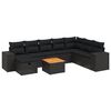 vidaXL Salon de jardin 9 pcs avec coussins noir r&eacute;sine tress&eacute;e
