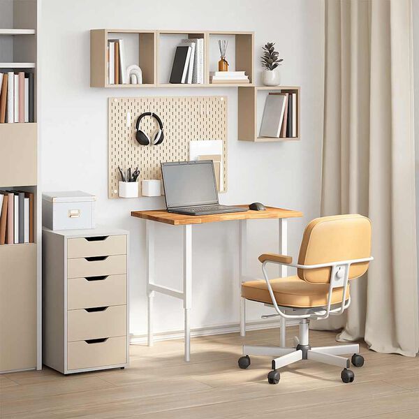 vidaXL Dessus de bureau marron clair bois chêne massif rectangulaire