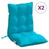 vidaXL Coussins de chaise &agrave; dossier bas lot de 2 turquoise