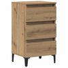 vidaXL Table de chevet avec pieds en m&eacute;tal ch&ecirc;ne artisanal 40x35x69 cm
