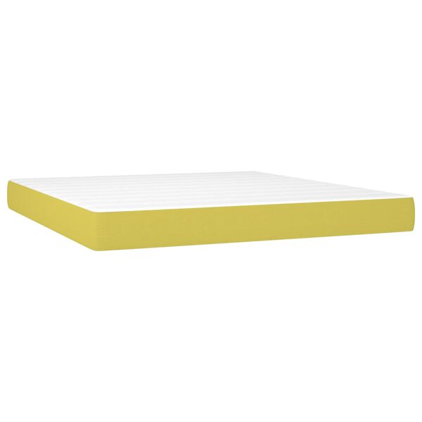 vidaXL Sommier &agrave; lattes de lit avec matelas Vert 180x200 cm Tissu