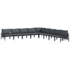 vidaXL Ensemble de canap&eacute; de jardin 9 pc Noir Acier