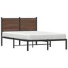 vidaXL Cadre de lit en m&eacute;tal sans matelas ch&ecirc;ne marron 120x190 cm