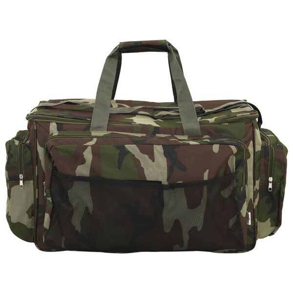 vidaXL Sac de p&ecirc;che imperm&eacute;able vert camouflage tissu oxford