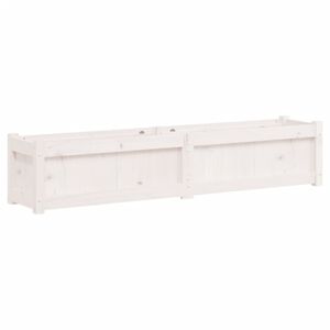 vidaXL Jardini&egrave;re blanc 150x31x31 cm bois massif de pin