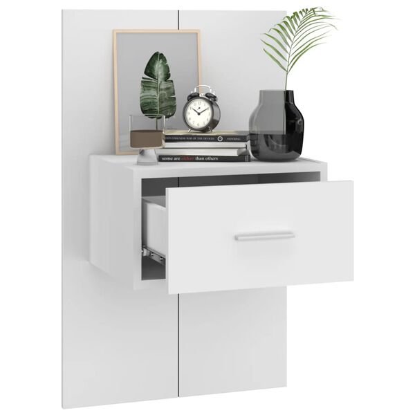 vidaXL Tables de chevet murales 2 pcs Blanc