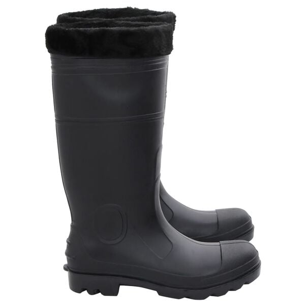 vidaXL Bottes de pluie avec chaussettes amovibles noir taille 41 PVC