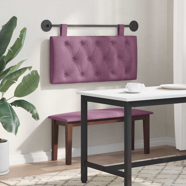 vidaXL T&ecirc;te de lit suspendue Pourpre 90 x 55 x 7 cm Velours