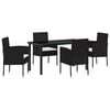 vidaXL Ensemble de salle &agrave; manger pour jardin 5 pc Noir polyrotin