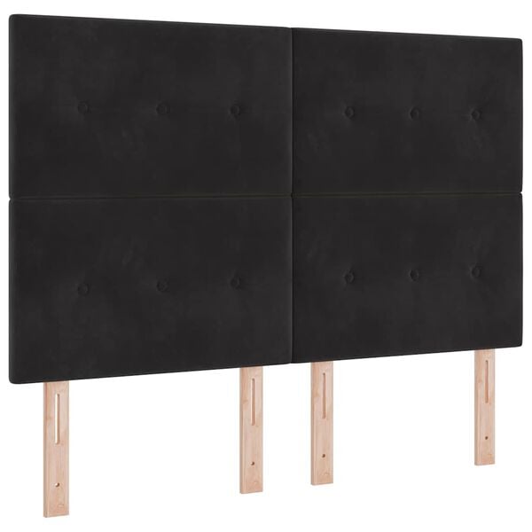 vidaXL Lit &agrave; ressorts avec matelas Noir 190 x 140 cm Polyester