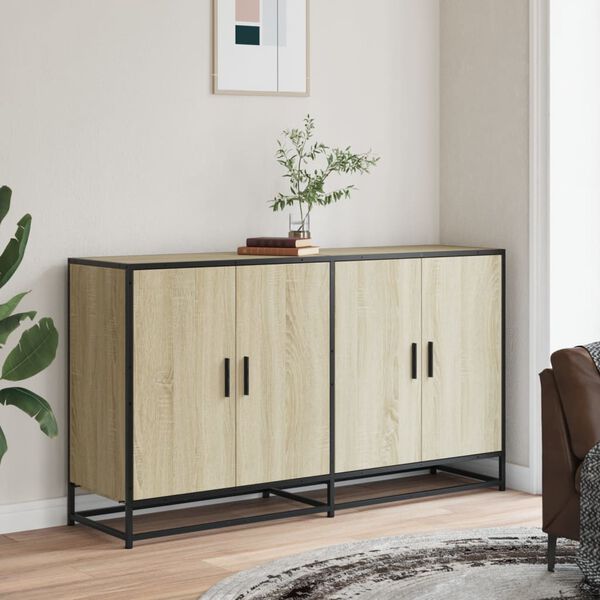 vidaXL Buffet chêne sonoma 134x35x76 cm bois d'ingénierie