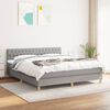 vidaXL Sommier &agrave; lattes de lit avec matelas Gris clair 180x200cm Tissu