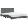 vidaXL Lit avec matelas Hanko gris fonc&eacute; 140x200 cm tissu