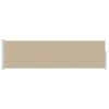 vidaXL Store lat&eacute;ral r&eacute;tractable Beige 500 x 117 cm Polyester