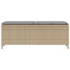 vidaXL Banc de jardin avec coussin beige 110x30x40,5 cm r&eacute;sine tress&eacute;e