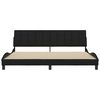 vidaXL Cadre de lit sans matelas Hanko noir 200x200 cm tissu