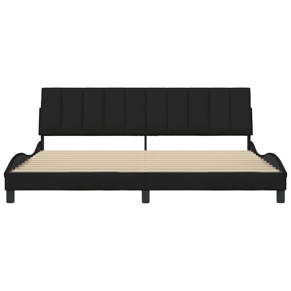 vidaXL Cadre de lit sans matelas Hanko noir 200x200 cm tissu