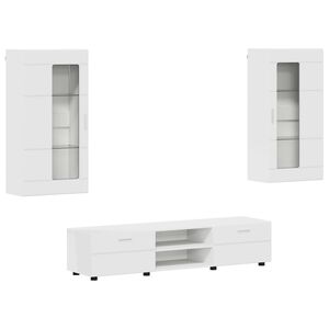 vidaXL Ensemble meuble TV FLORIN 3 pcs Blanc Bois d'ing&eacute;nierie