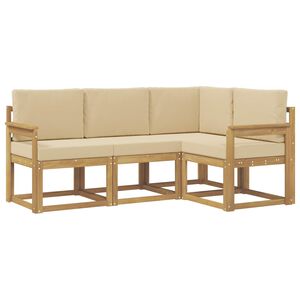 vidaXL Ensemble de canap&eacute;s d'ext&eacute;rieur 4 pc Blanc et Beige