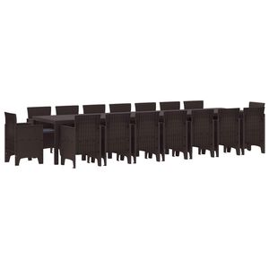 vidaXL Ensemble de salle &agrave; manger de jardin avec coussins 17 pcs PP