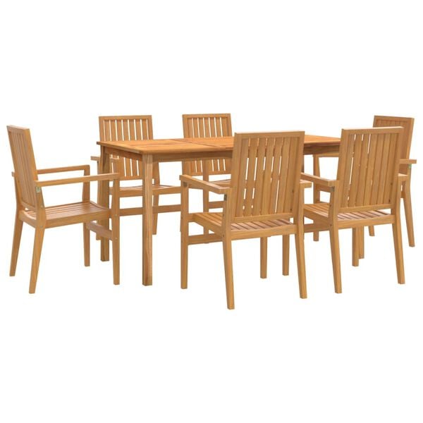 vidaXL Ensemble &agrave; manger de jardin 7 pcs Bois de teck solide
