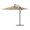 vidaXL Parasol de jardin avec LED et m&acirc;t en acier marron 269x269x235cm