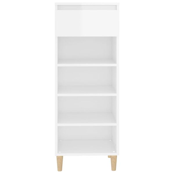 vidaXL Armoire &agrave; chaussures Blanc brillant 40x36x105cm Bois ing&eacute;nierie