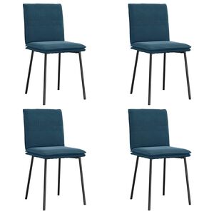 vidaXL Chaises &agrave; manger lot de 4 Bleu Velours