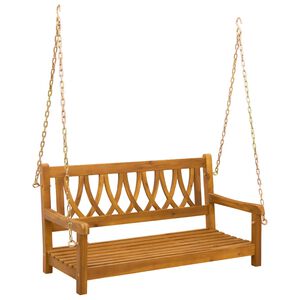 vidaXL Banc balan&ccedil;oire de jardin 2 -Seater 110 x 56 x 58 cm Naturel