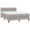 vidaXL Sommier &agrave; lattes de lit avec matelas Gris clair 140x200cm Tissu