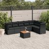 vidaXL Salon de jardin 8 pcs avec coussins noir r&eacute;sine tress&eacute;e