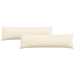 vidaXL Coussins de canap&eacute; 2 pcs Cr&egrave;me 145 x 40 cm