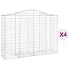 vidaXL Paniers &agrave; gabions arqu&eacute;s 4 pcs 200x50x140/160 cm Fer galvanis&eacute;