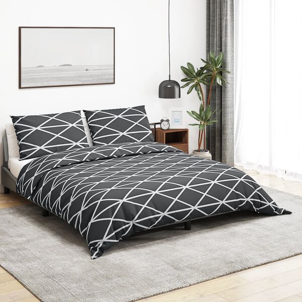 vidaXL Ensemble de housse de couette Gris 135x200 cm Coton