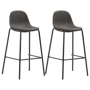 vidaXL Chaises de bar lot de 2 gris fonc&eacute; tissu