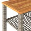 vidaXL Table de jardin gris 70x38x42 cm résine tressée et bois acacia