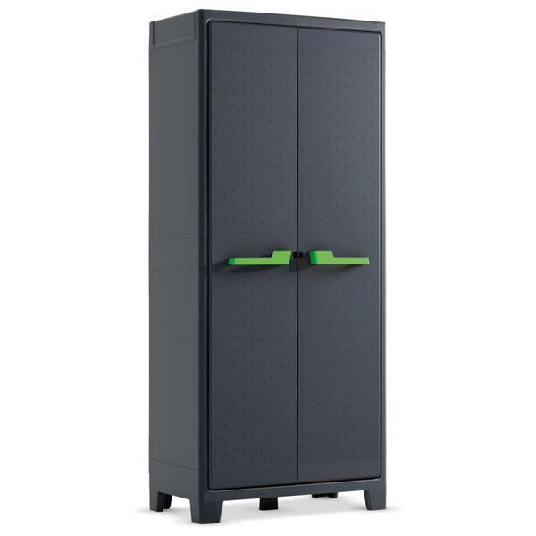 Keter Armoire de rangement avec étagères Moby Gris graphite 182 cm