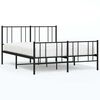 vidaXL Cadre de lit m&eacute;tal sans matelas avec pied de lit noir 140x190cm