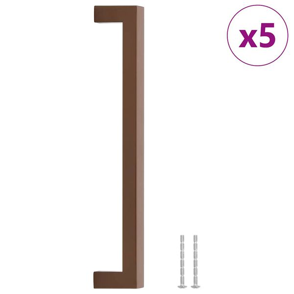 vidaXL Poign&eacute;es d'armoire 5 pcs bronze 224 mm acier inoxydable