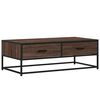 vidaXL Table basse ch&ecirc;ne marron 100x50x35cm bois d'ing&eacute;nierie et m&eacute;tal