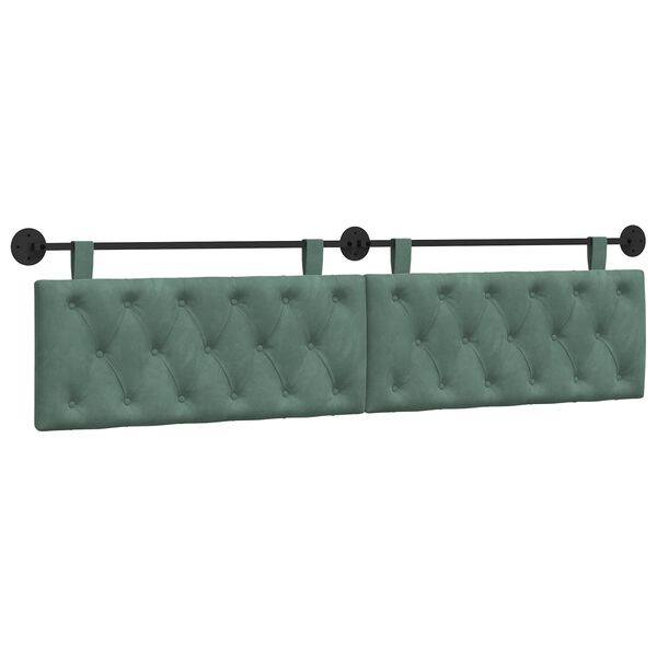 vidaXL T&ecirc;te de lit suspendue Vert Mer 210 x 55 x 7 cm Velours