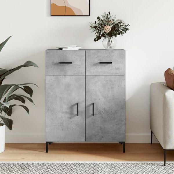 vidaXL Buffet gris b&eacute;ton 69,5x34x90 cm bois d'ing&eacute;nierie
