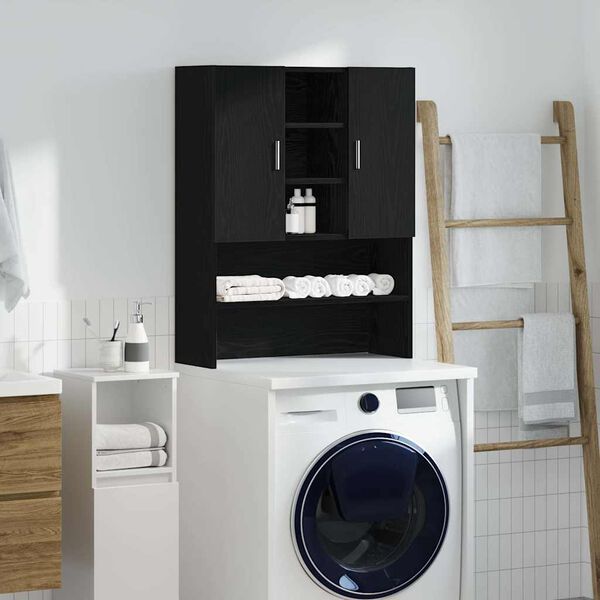 vidaXL Meuble pour machine à laver chêne noir 70,5x25,5x90 cm
