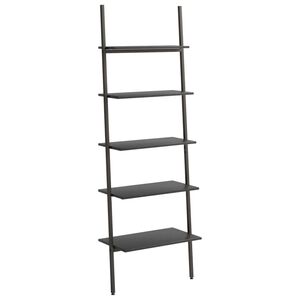 vidaXL &Eacute;tag&egrave;re inclin&eacute;e &agrave; 5 niveaux Noir 64x34x185,5 cm