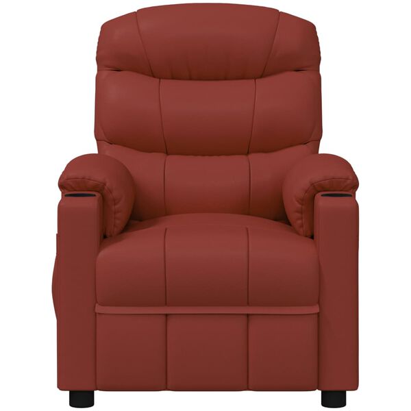 vidaXL Fauteuil de massage Rouge bordeaux Similicuir
