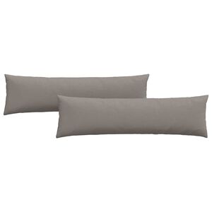 vidaXL Coussins de canap&eacute; 2 pcs Taupe 145 x 40 cm tissu