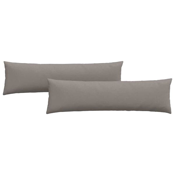 vidaXL Coussins de canap&eacute; 2 pcs Taupe 145 x 40 cm tissu