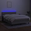 vidaXL Sommier &agrave; lattes de lit et matelas et LED Gris clair 140x190 cm