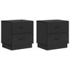 vidaXL Cabinet de chevet avec tiroir 2 pcs Noir 43 x 34,5 x 44,5 cm